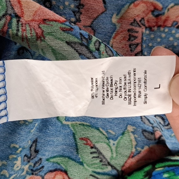 LulaRoe Debbie Floral Long Sleeve Colorful Dress Below Knee Modest Caual Dress - Picture 9 of 10